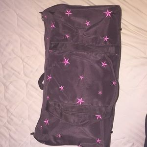 Brown with Pink Stars Duffle Bag